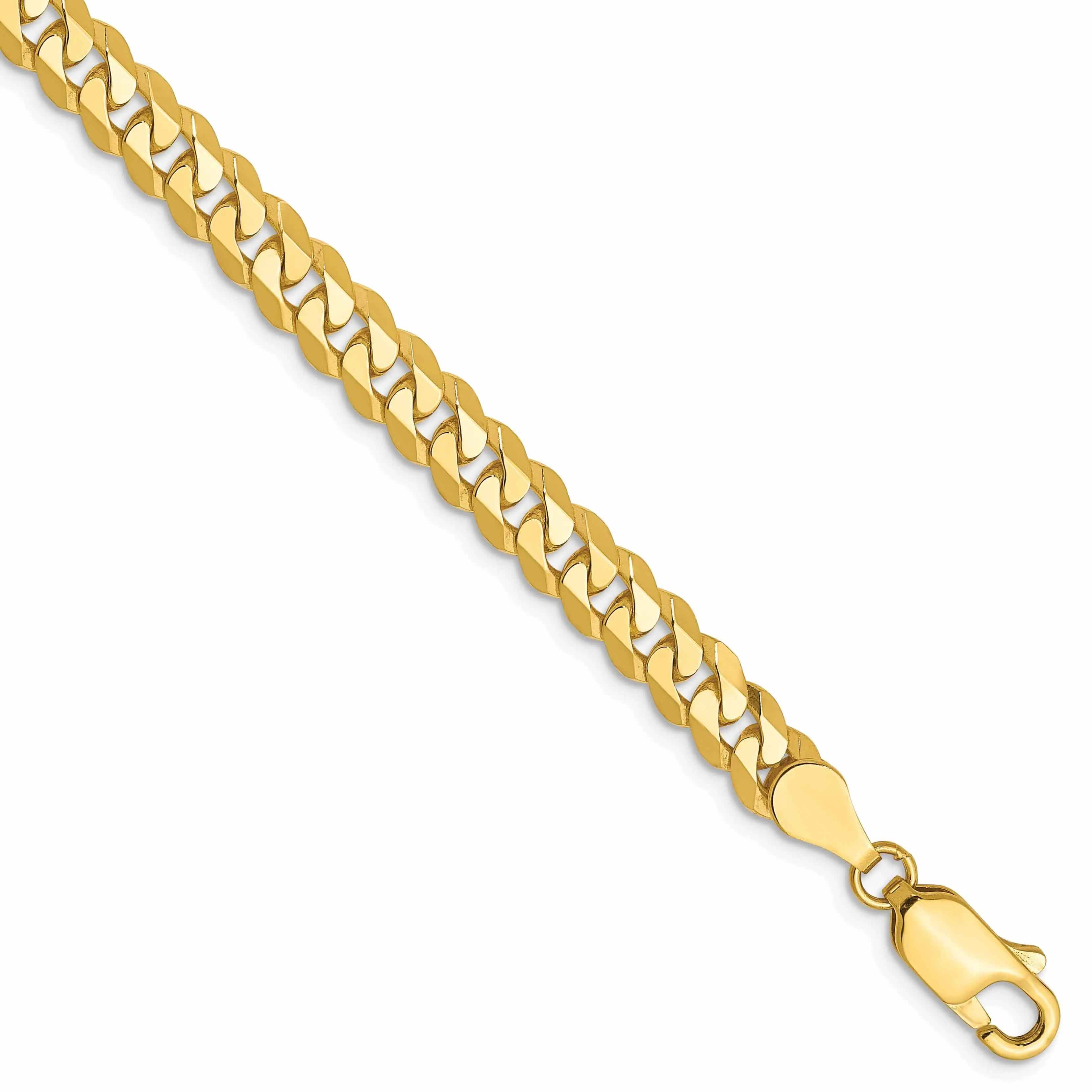 10k Yellow Gold 4.6mm Flat Beveled Curb Chain