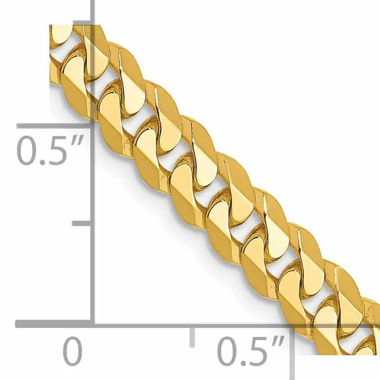 10k Yellow Gold 4.6mm Flat Beveled Curb Chain