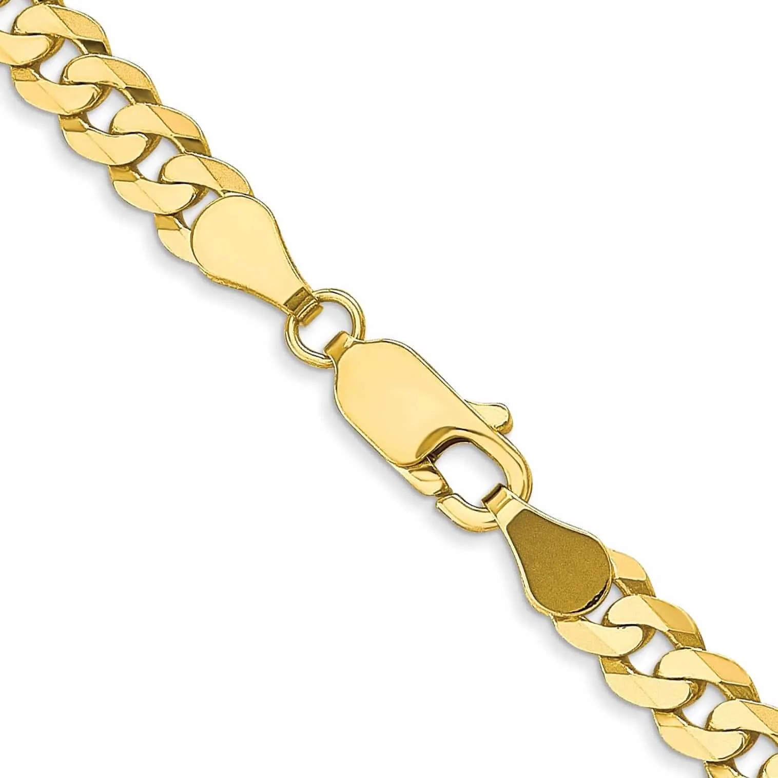 10k Yellow Gold 4.6mm Flat Beveled Curb Chain