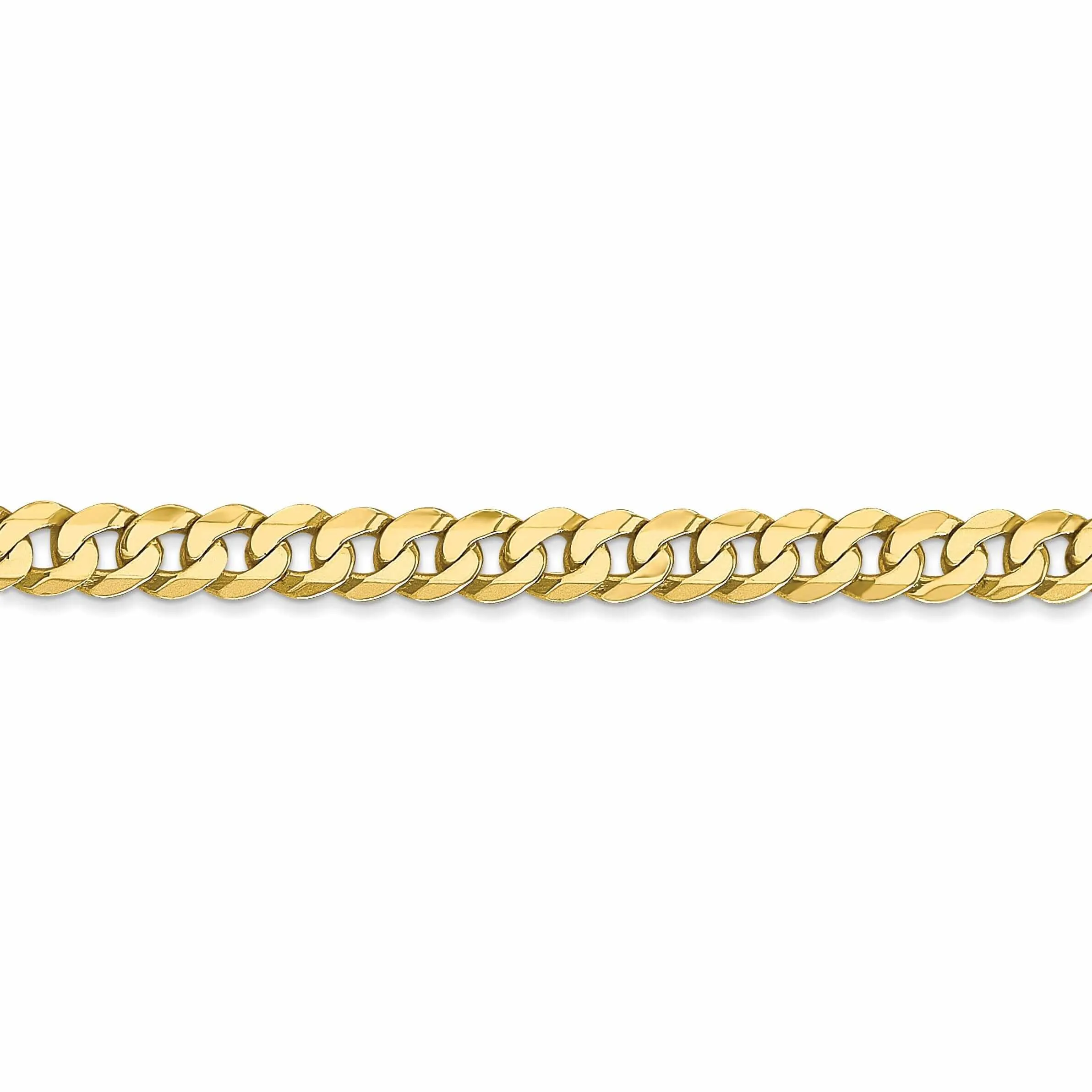 10k Yellow Gold 4.6mm Flat Beveled Curb Chain