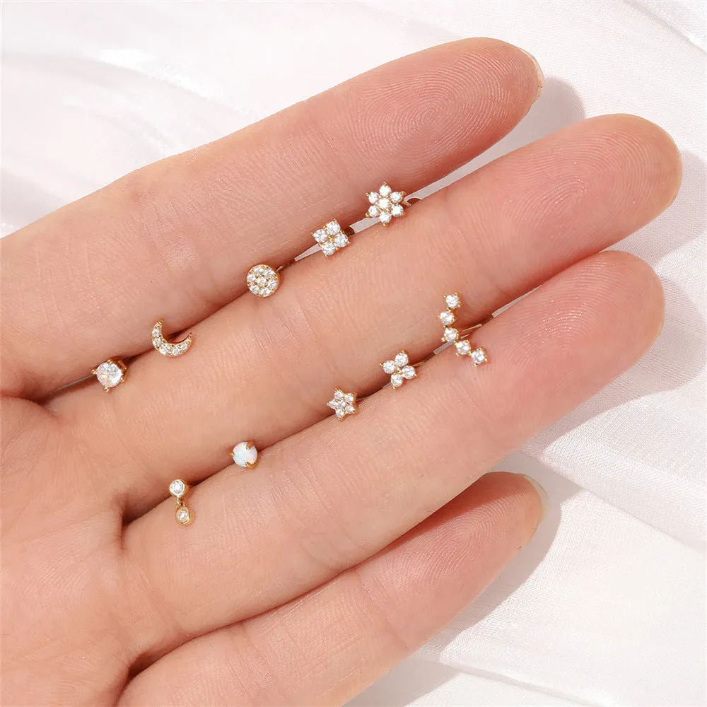 14k Gold Flower Elegant Gold Flat Back Earrings