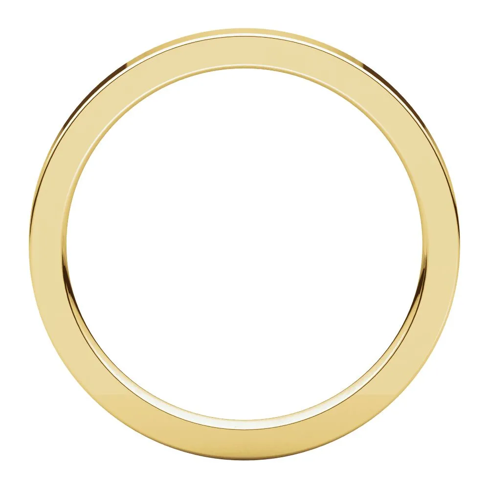 14k Yellow Gold 2mm Flat Comfort Fit Band, Size 4.5