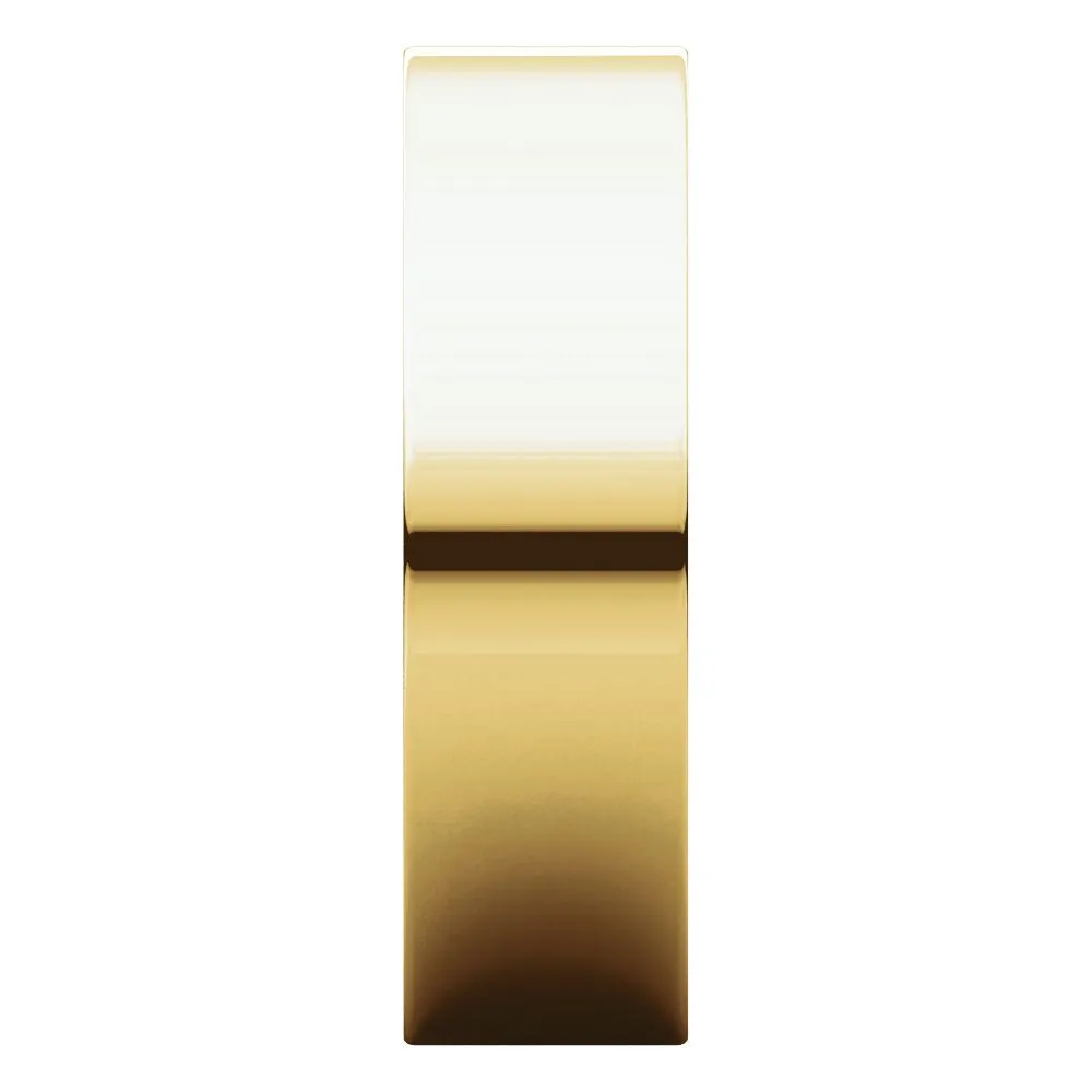 14k Yellow Gold 6mm Flat Comfort Fit Band, Size 8.5