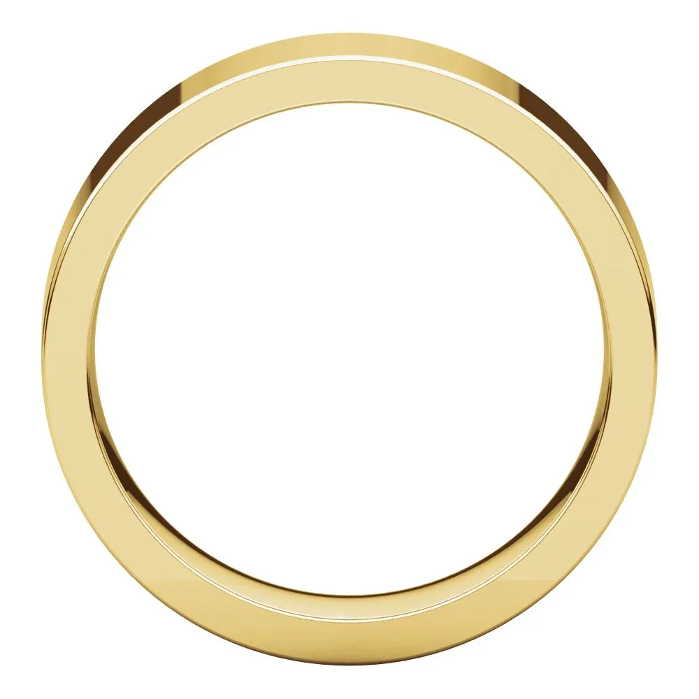 14k Yellow Gold 6mm Flat Comfort Fit Band, Size 8.5
