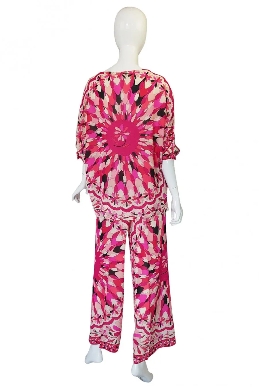 1960s Rare Emilio Pink Pucci Caped Top & Pant Set