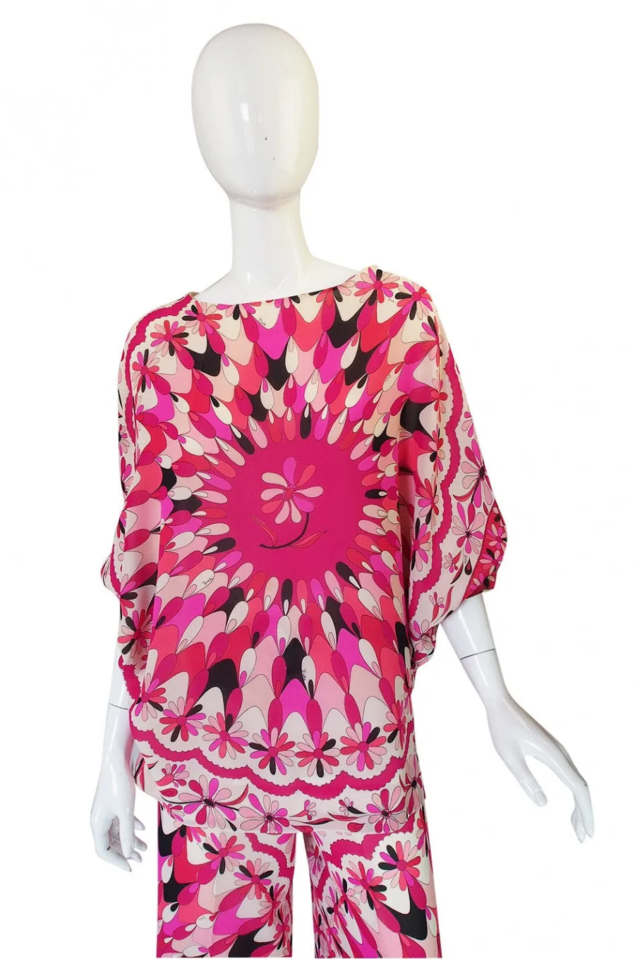 1960s Rare Emilio Pink Pucci Caped Top & Pant Set