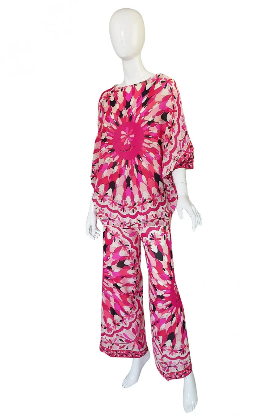 1960s Rare Emilio Pink Pucci Caped Top & Pant Set