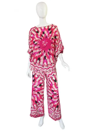 1960s Rare Emilio Pink Pucci Caped Top & Pant Set