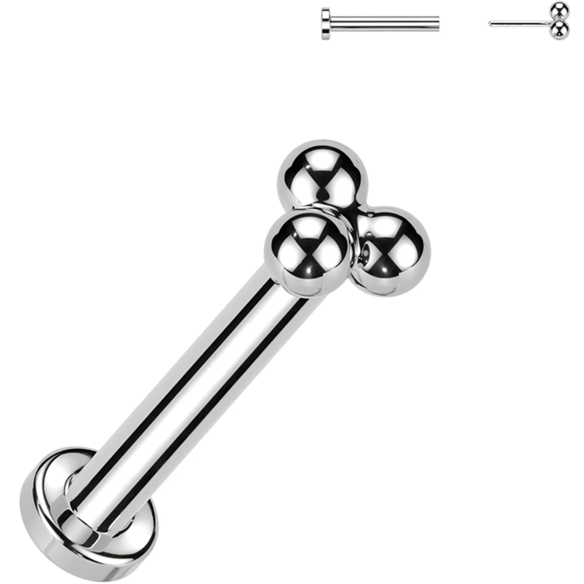 20 Gauge 1/4 Trinity Ball Medical Grade Titanium Flat Back Earring