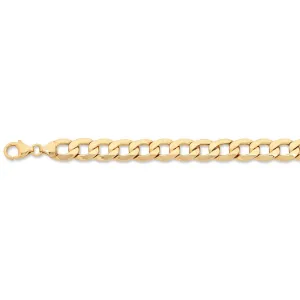 9ct Yellow Gold Silver Infused Curb Necklace