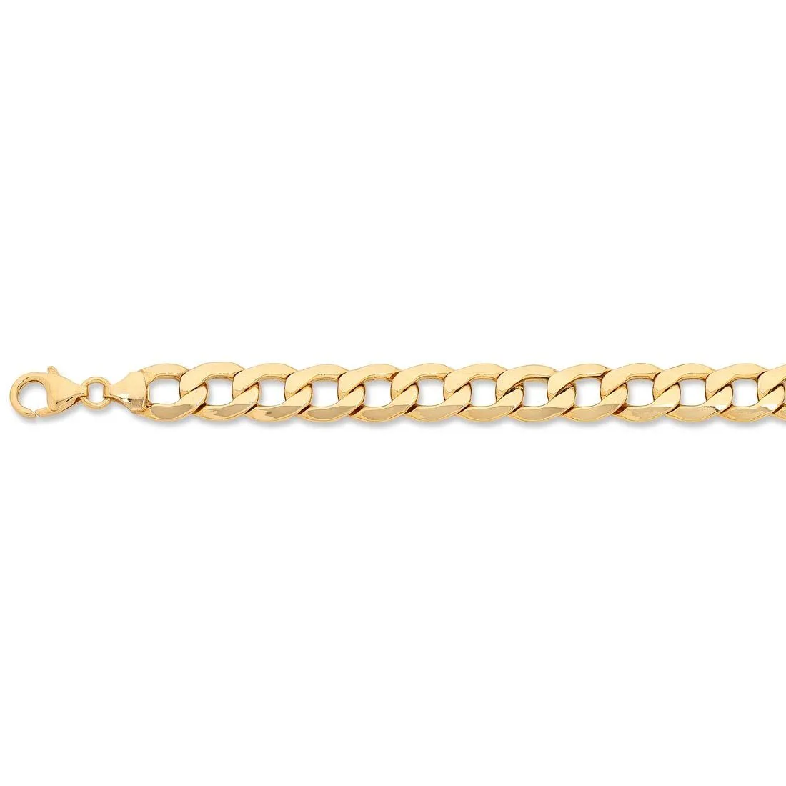 9ct Yellow Gold Silver Infused Curb Necklace