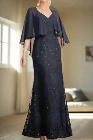 A-Line Floor Length Chiffon Mother of the Bride Dress