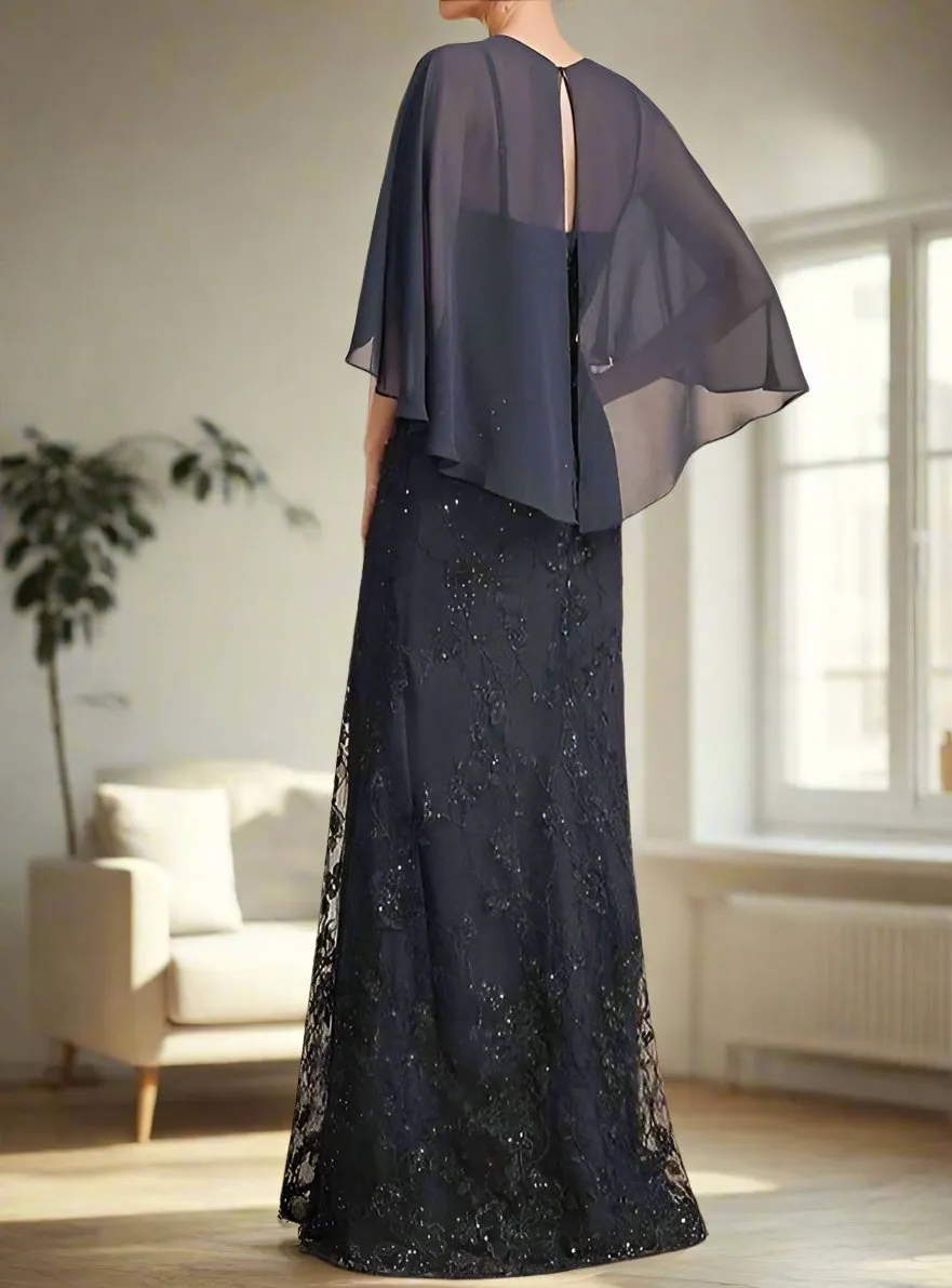 A-Line Floor Length Chiffon Mother of the Bride Dress