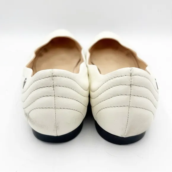 AGL ATTILIO GIUSTI LEOMBRUNI Denise Flat In Off White Leather 38 Quiet Luxury