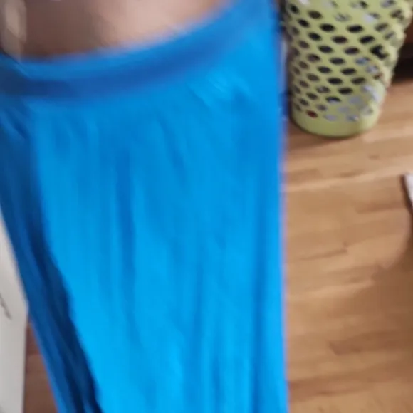 Anthropologie Blue Pleated Maxi Skirt