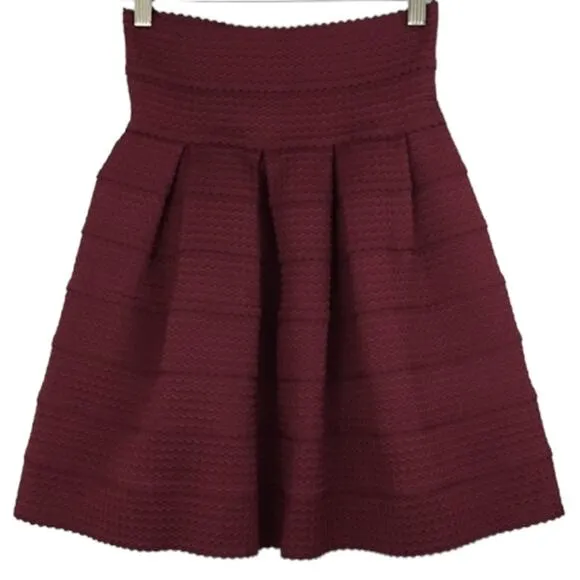 Anthropologie Girls From Savoy Full Pleated Structured Ponte Mini Skirt XS Small