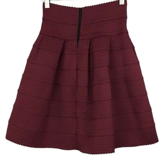 Anthropologie Girls From Savoy Full Pleated Structured Ponte Mini Skirt XS Small
