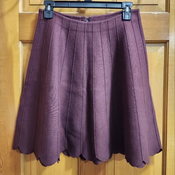 Anthropologie Knitted &amp; Knotted Plum Petals Skirt