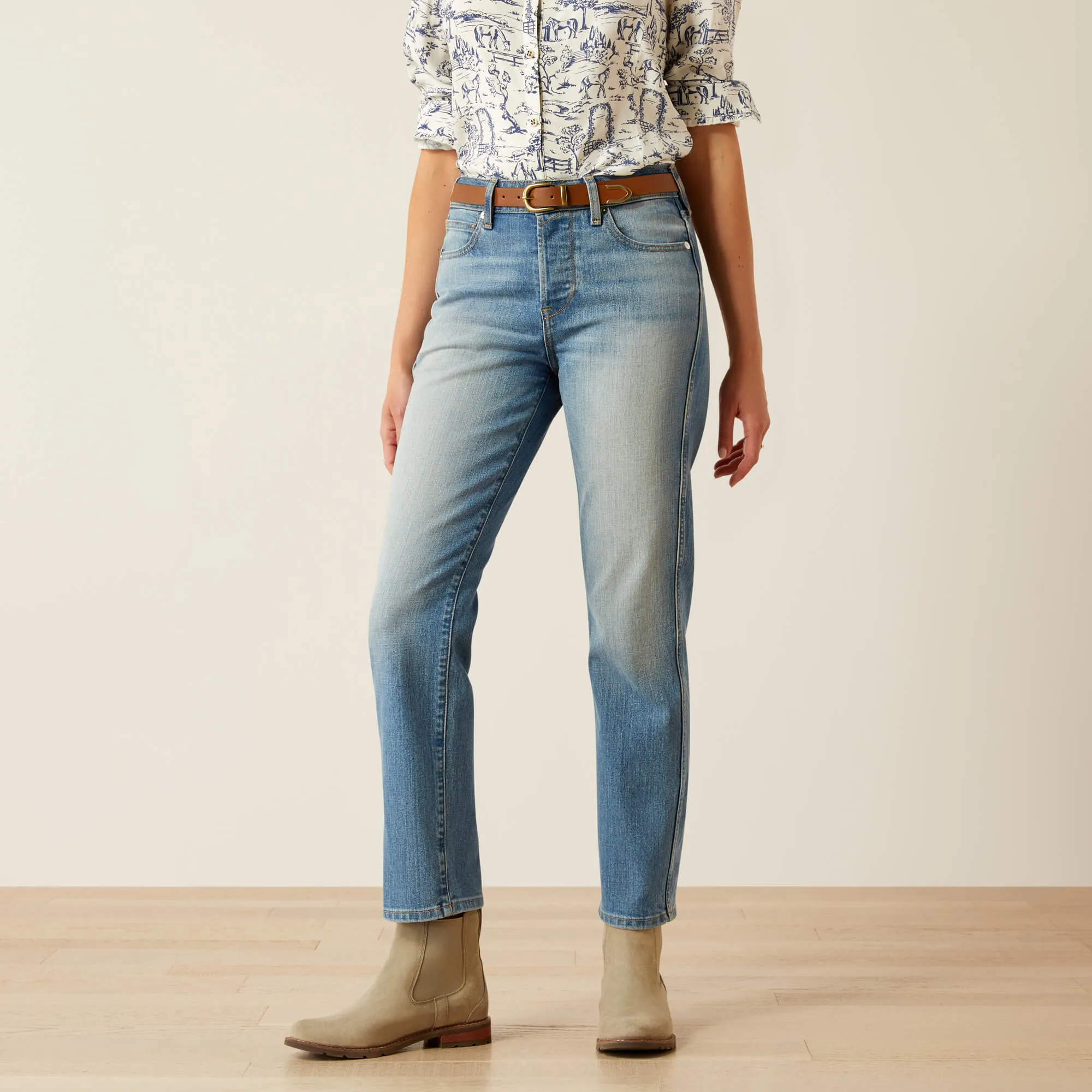 Ariat 10051861 High Rise Bridle Straight Leg Jean Abeline