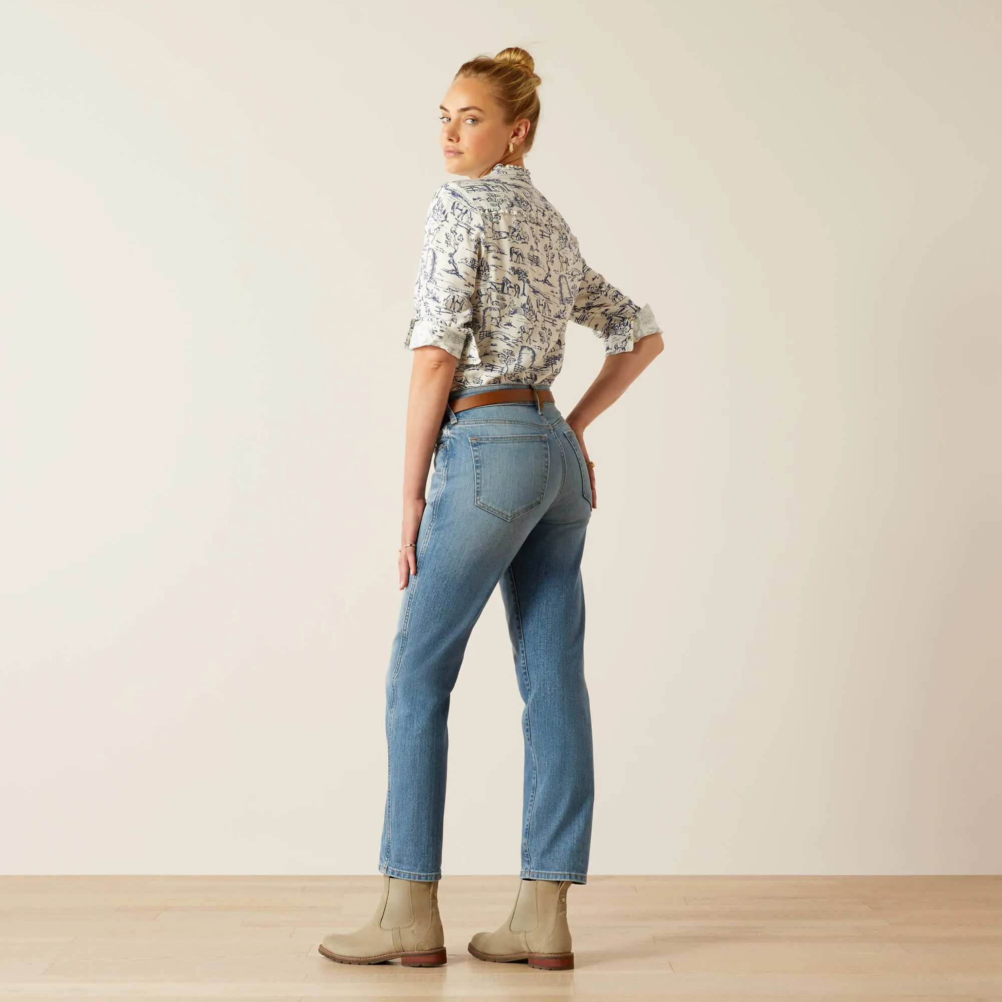 Ariat 10051861 High Rise Bridle Straight Leg Jean Abeline