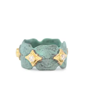 ARTIFACT STACK RING IN TEAL PATINA
