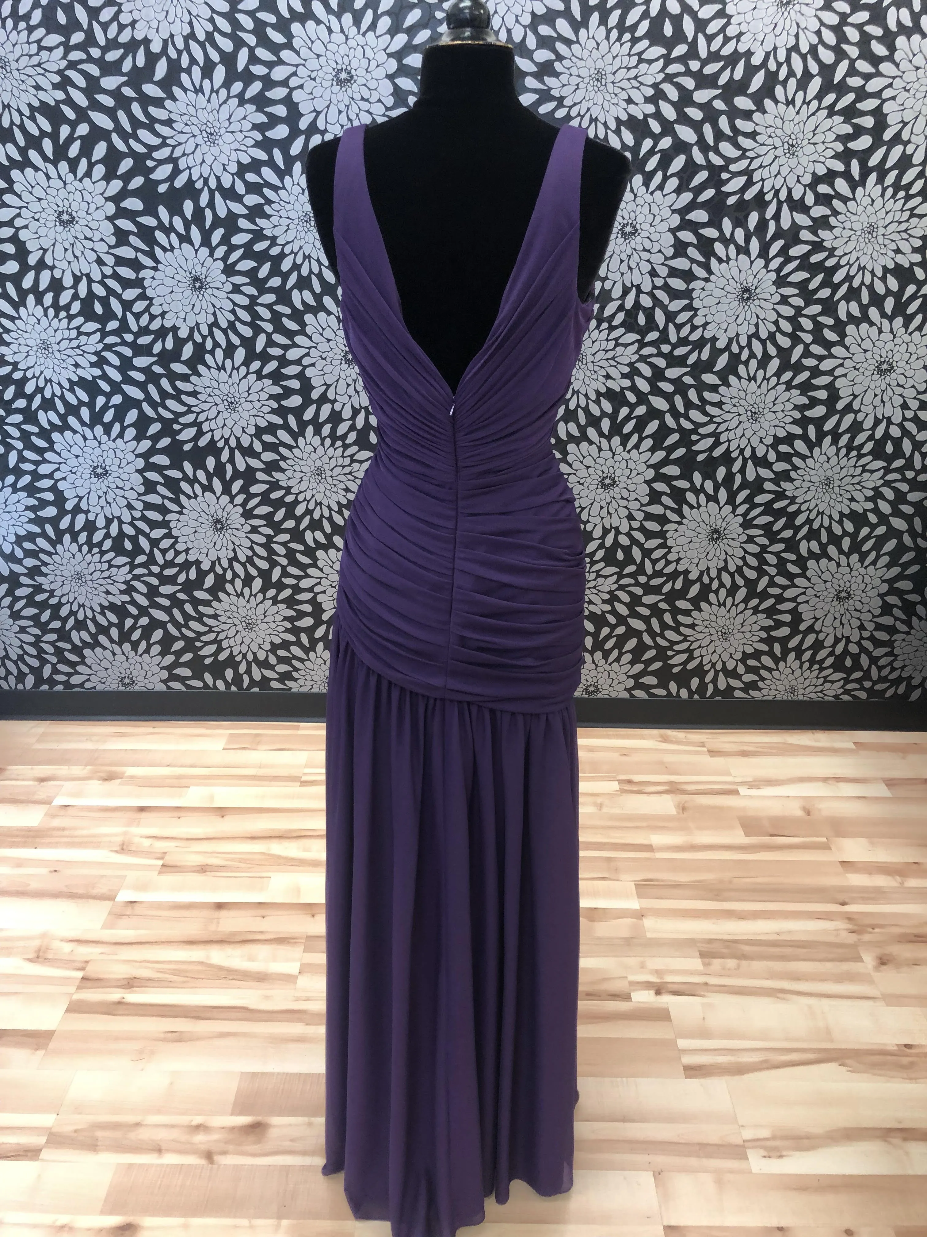 Aubergine Deep Plunge Gown
