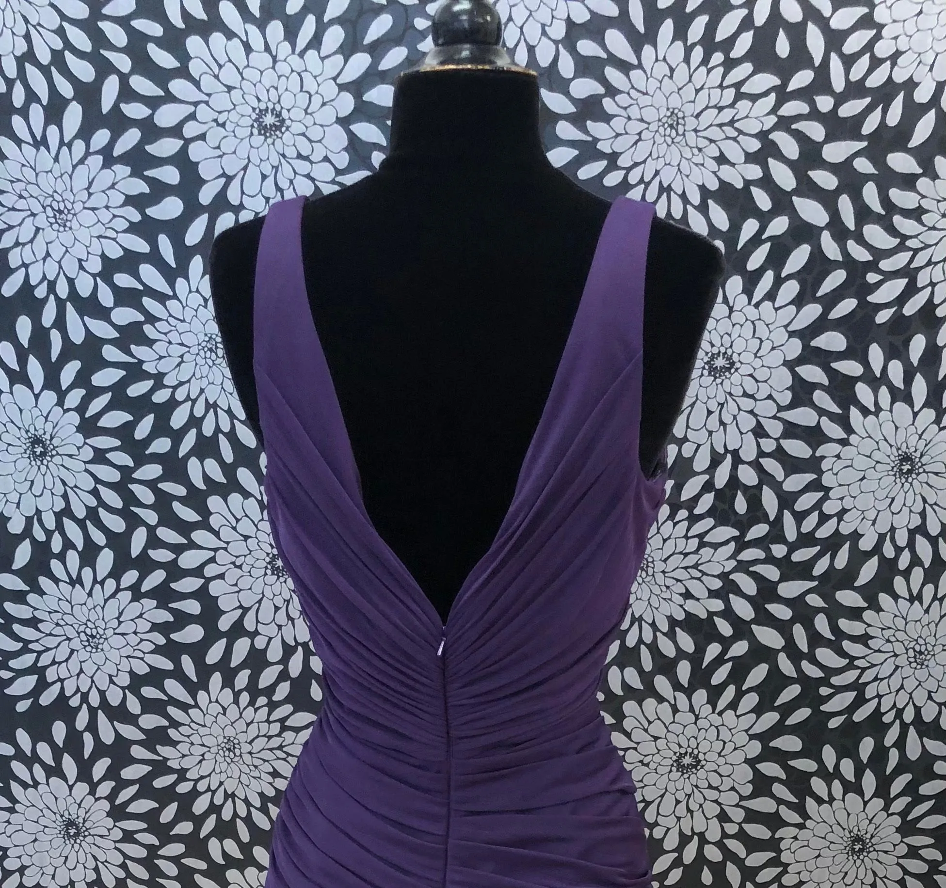 Aubergine Deep Plunge Gown