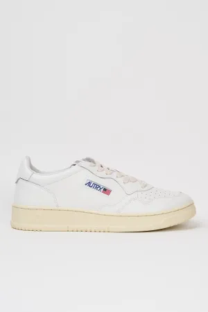 Autry Sneakers Medalist Low Man Leat Leat Bianco Uomo