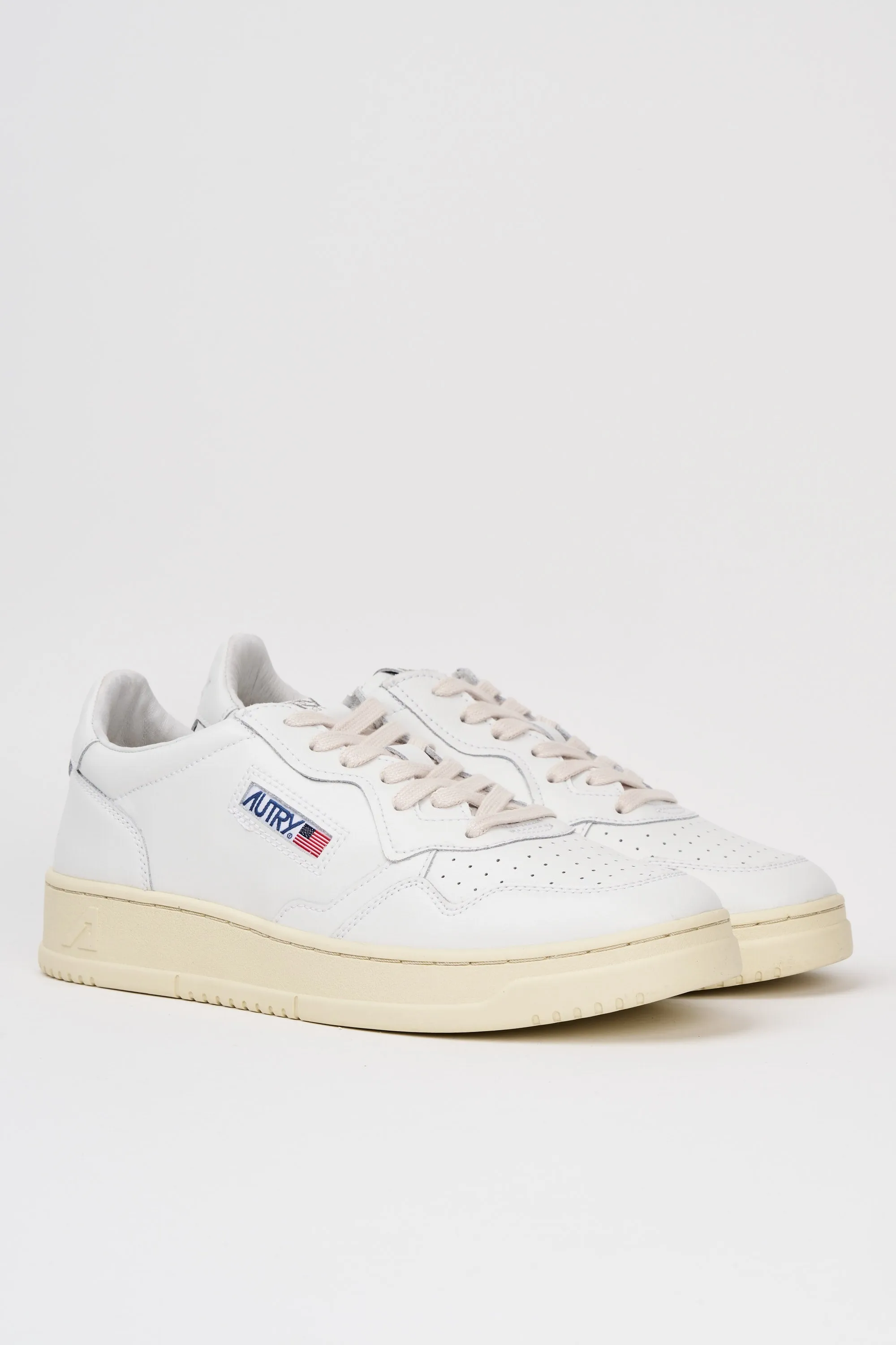 Autry Sneakers Medalist Low Man Leat Leat Bianco Uomo