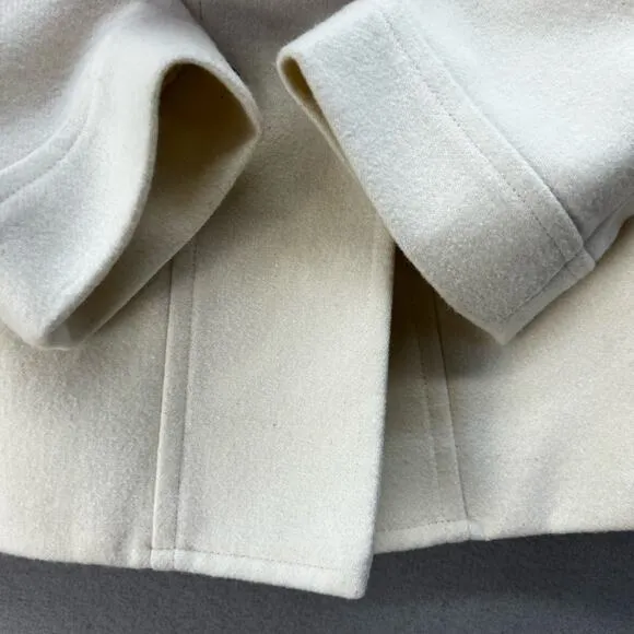 Banana Republic Pea Coat Women's Size S White 48% Wool Classic Elegant Preppy