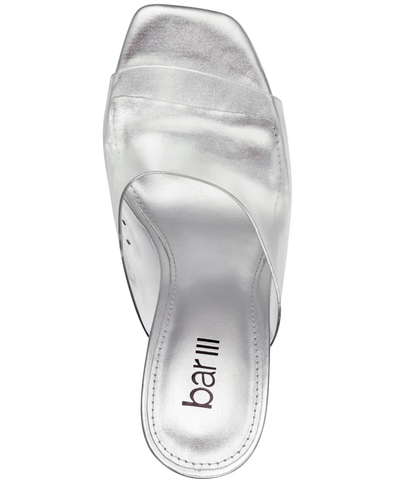 Bar III Womens Cherr Slide Sandals 10014818500 Clear Vinyl Gray 7.5M