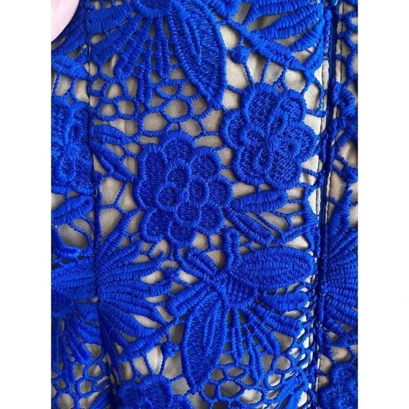 Bardot NWT Blue Lace Spaghetti Strap Sweetheart Neckline Cocktail Dress Medium