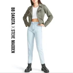Bb Dakota By Steve Madden Vegan Faux Suede Moto Jacket L NWT