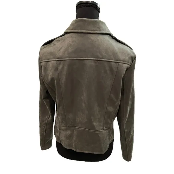 Bb Dakota By Steve Madden Vegan Faux Suede Moto Jacket L NWT