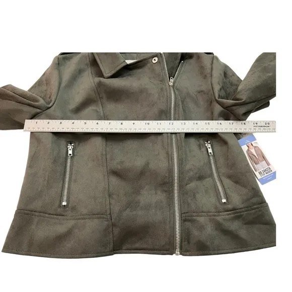 Bb Dakota By Steve Madden Vegan Faux Suede Moto Jacket L NWT