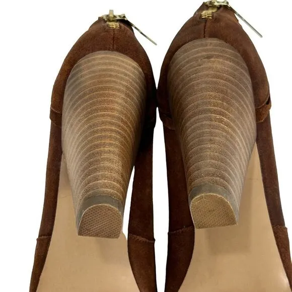 Betsey Johnson Jensen Leather Chestnut Brown Bootie Boots