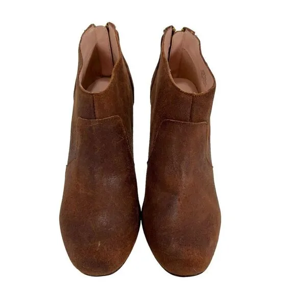 Betsey Johnson Jensen Leather Chestnut Brown Bootie Boots