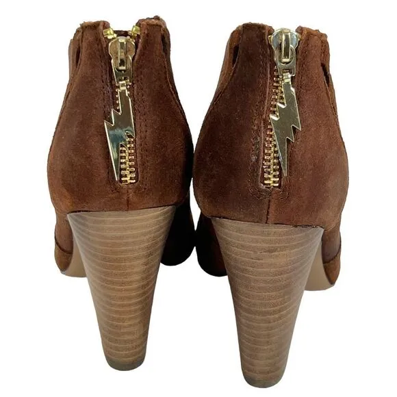 Betsey Johnson Jensen Leather Chestnut Brown Bootie Boots