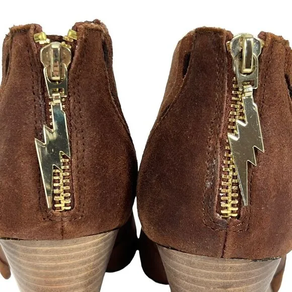 Betsey Johnson Jensen Leather Chestnut Brown Bootie Boots