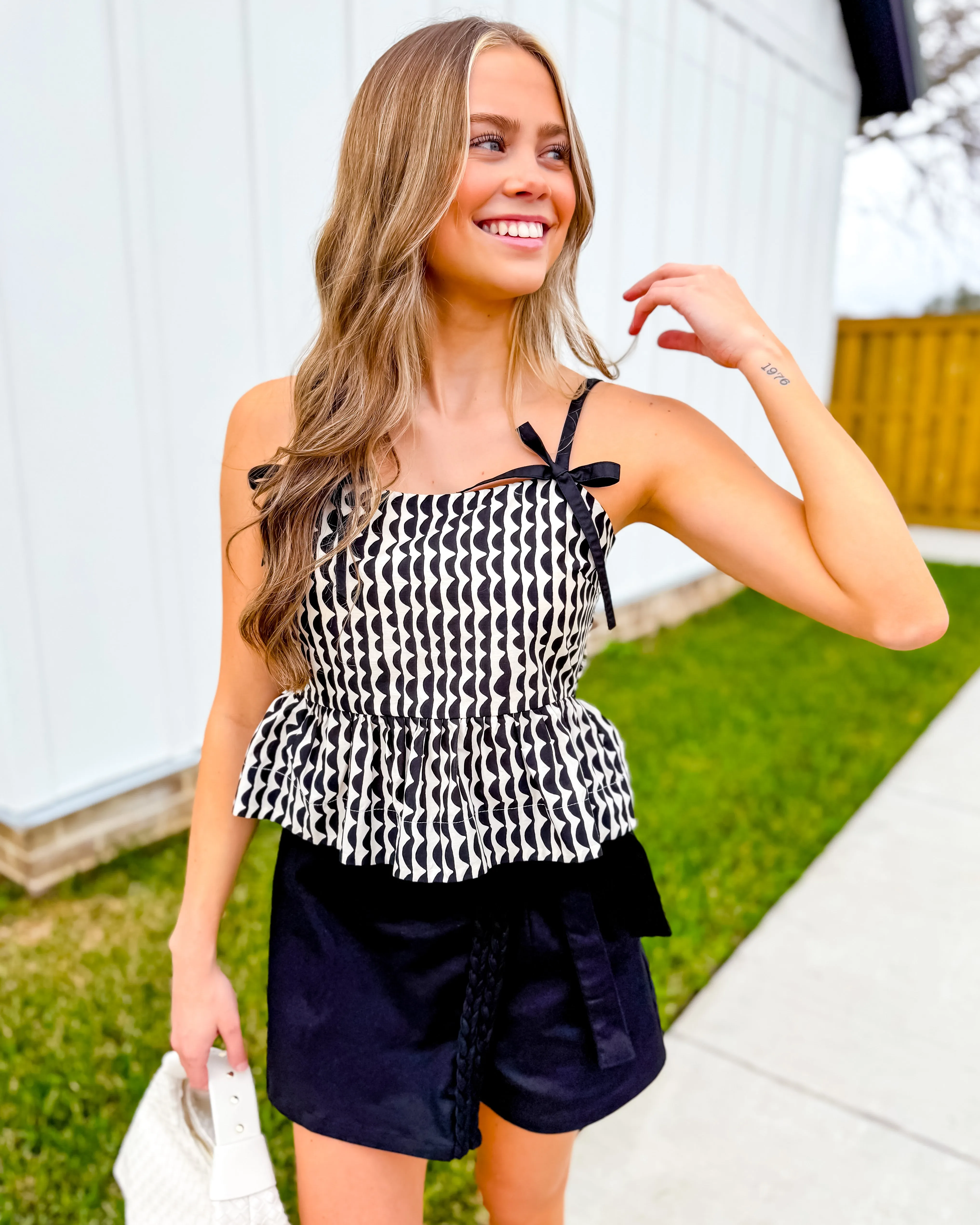 Black and White Pattern Tank Top