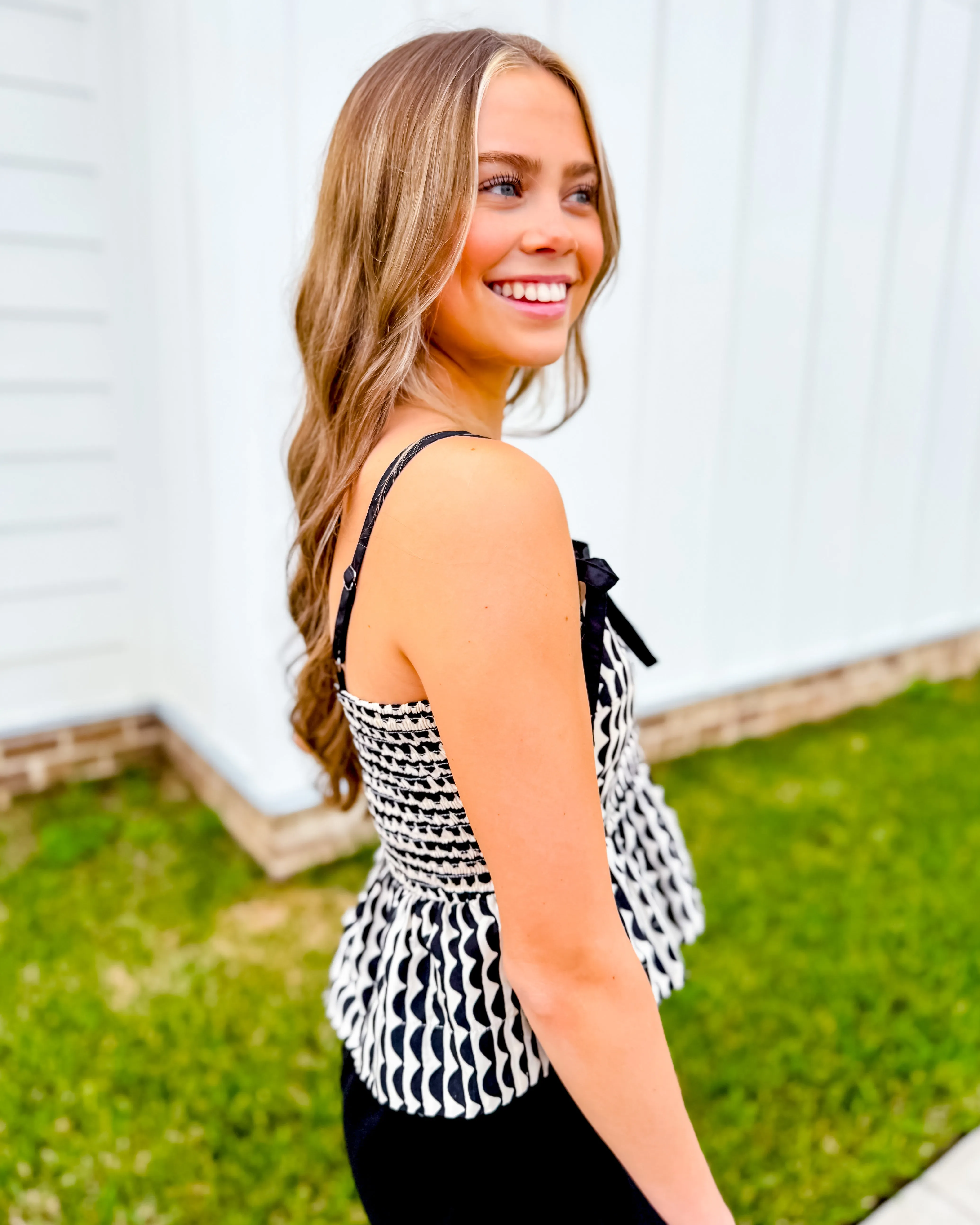 Black and White Pattern Tank Top