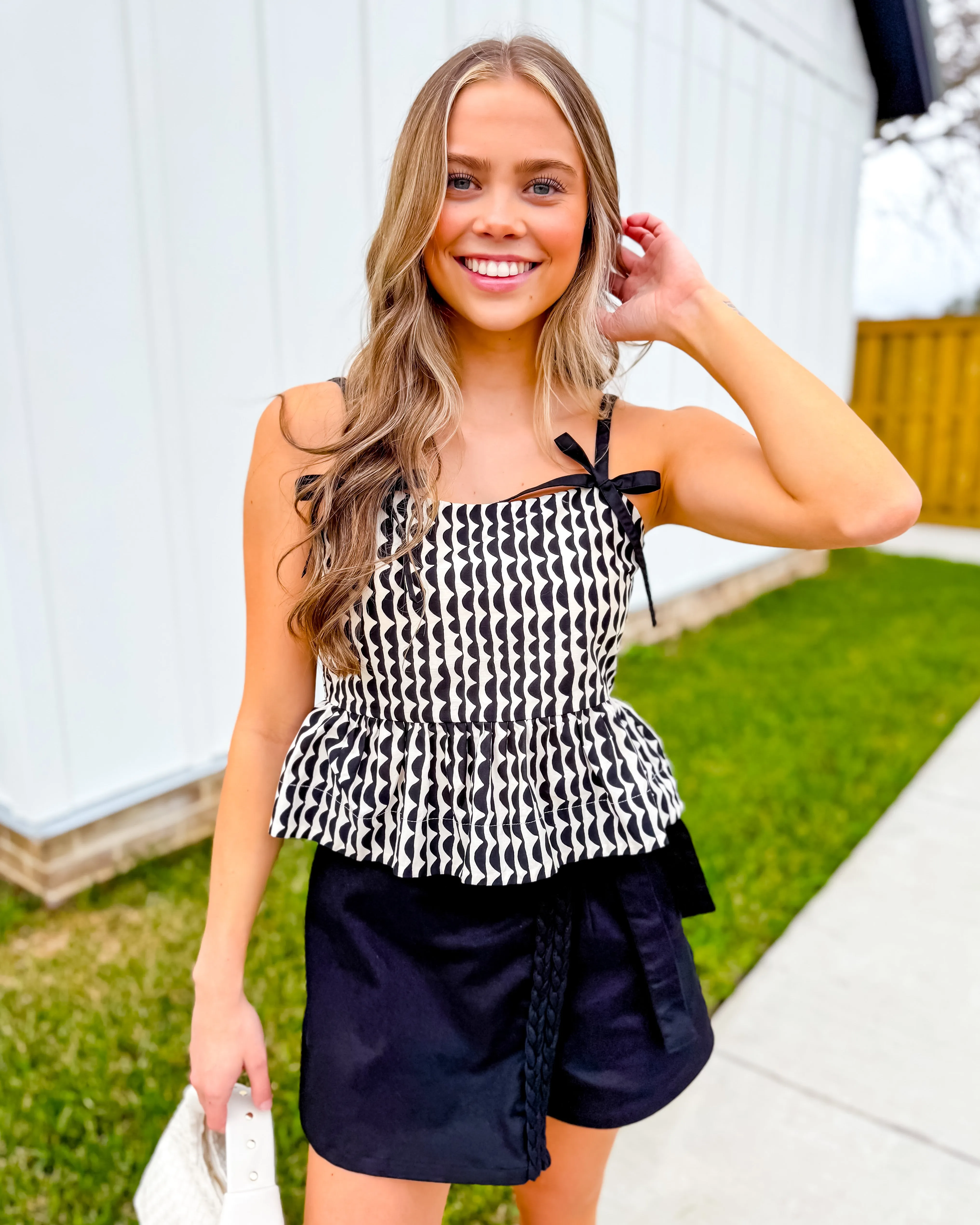 Black and White Pattern Tank Top