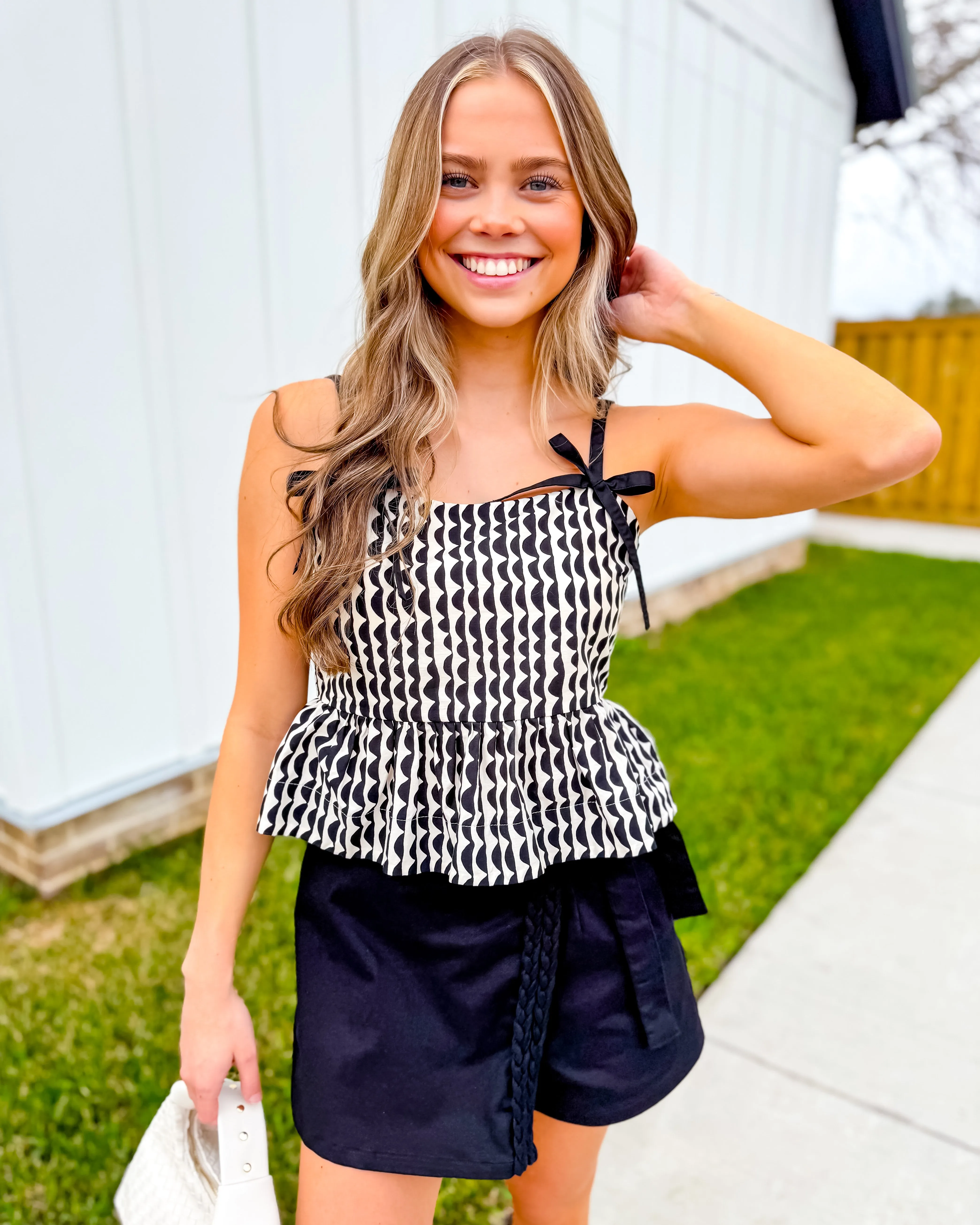 Black and White Pattern Tank Top