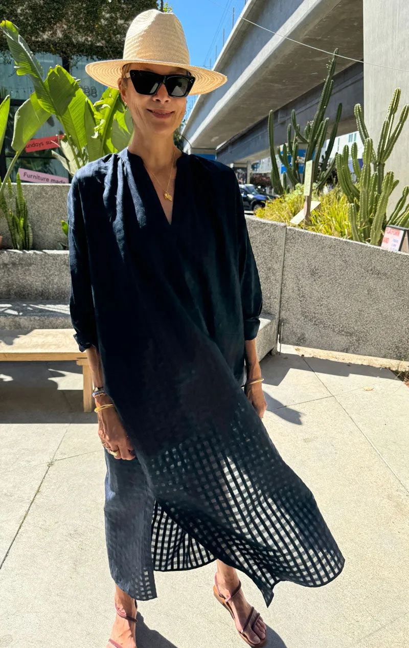 Black Grid long caftan