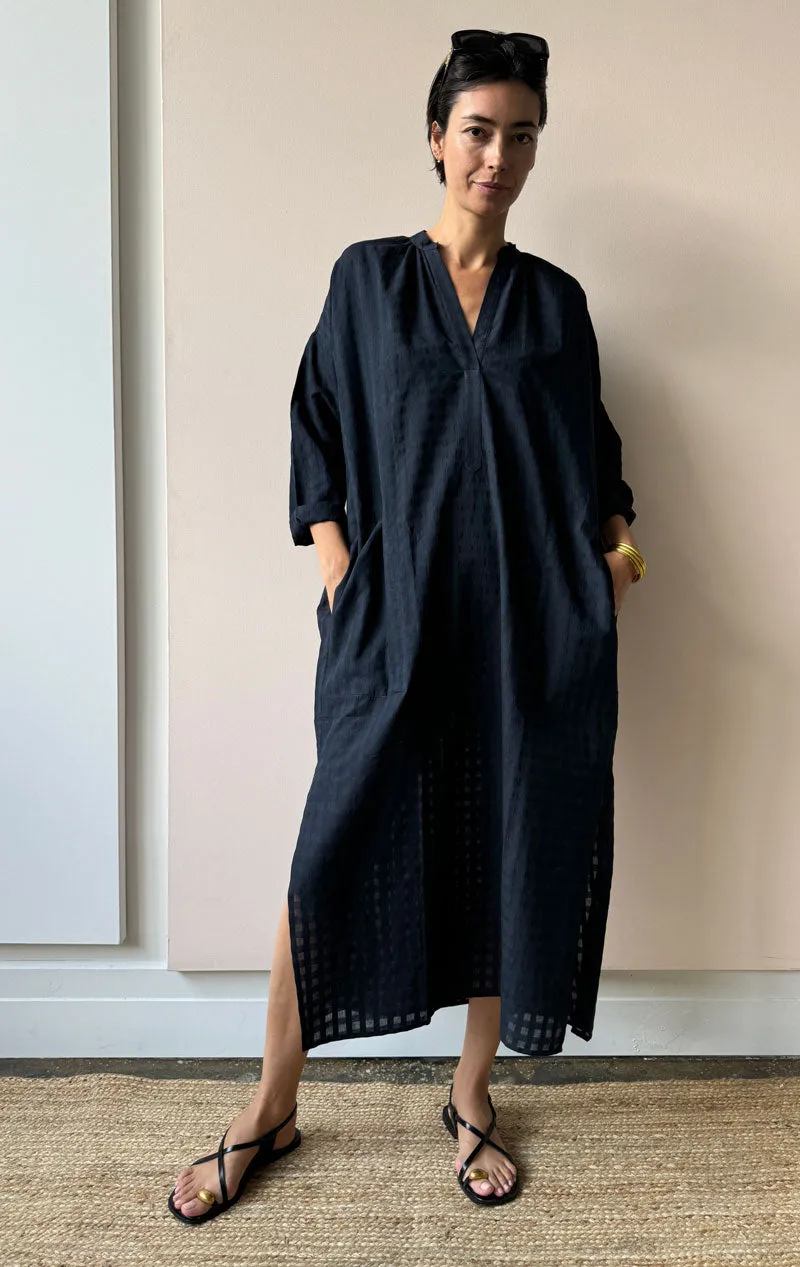 Black Grid long caftan