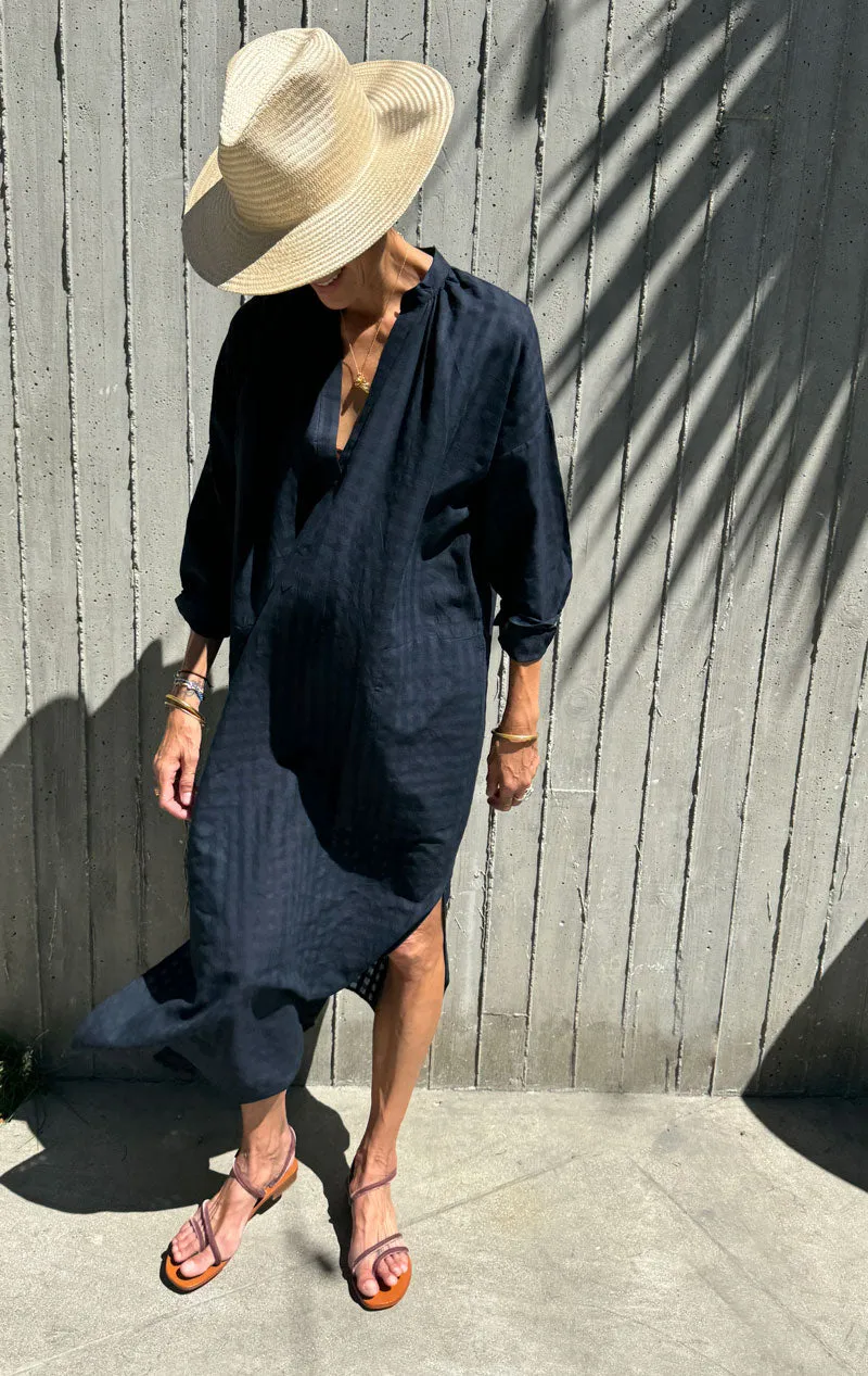 Black Grid long caftan