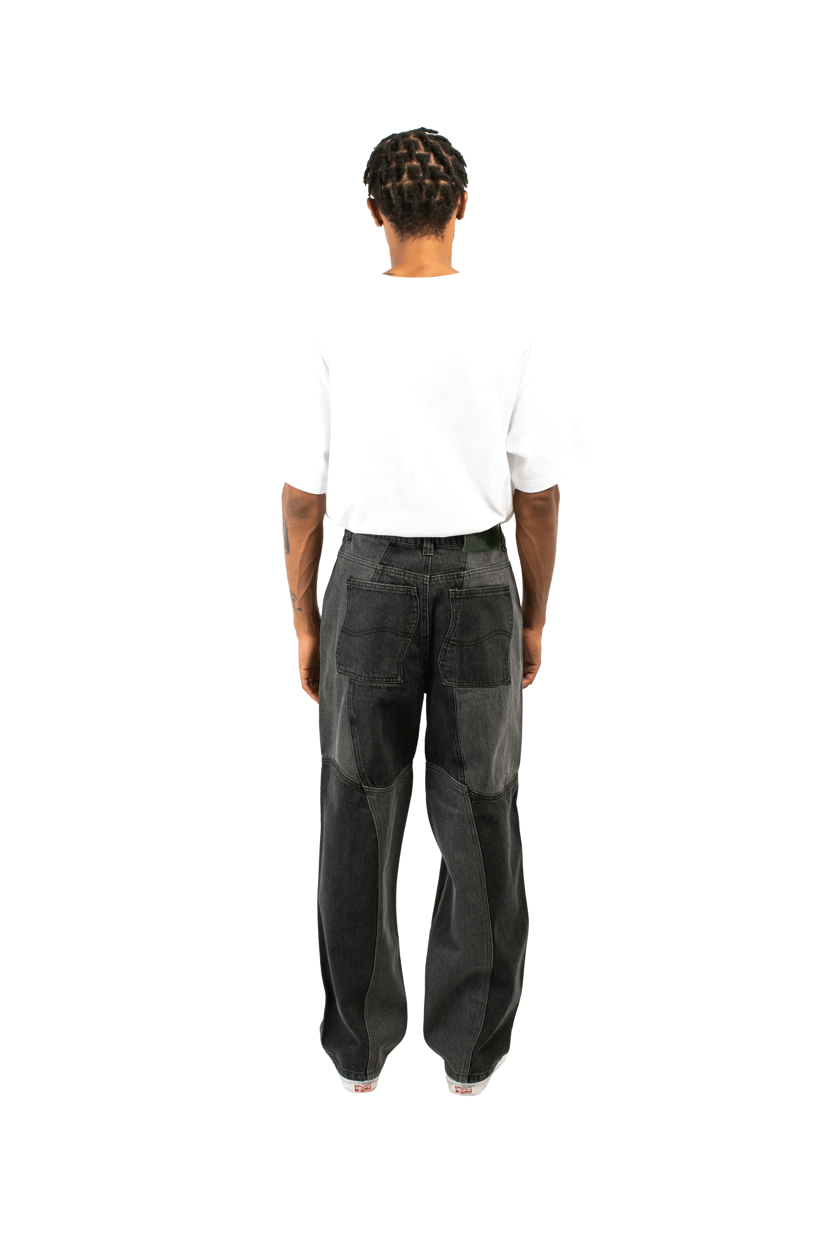 Blocked Relaxed Denim Pants