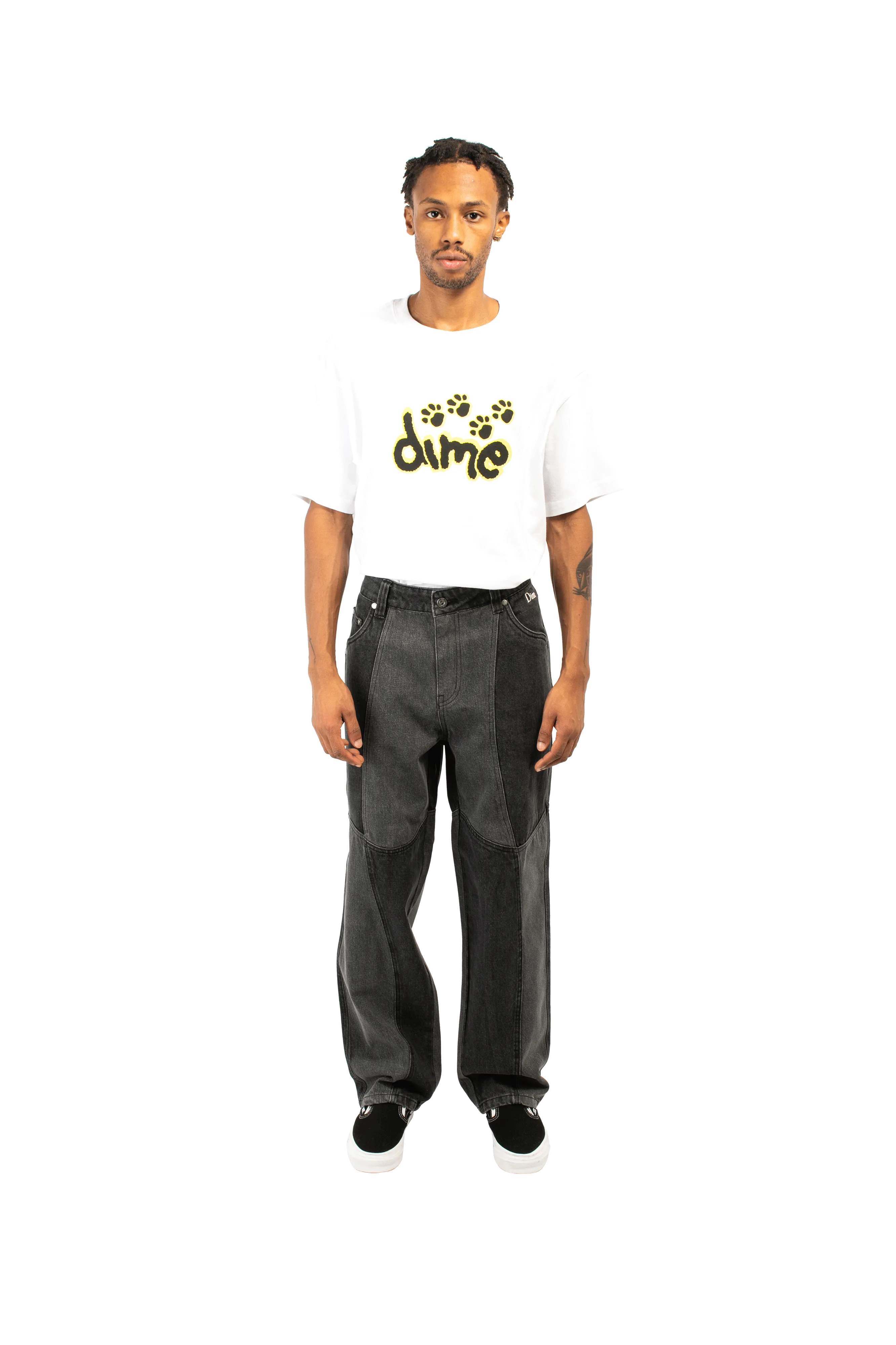 Blocked Relaxed Denim Pants