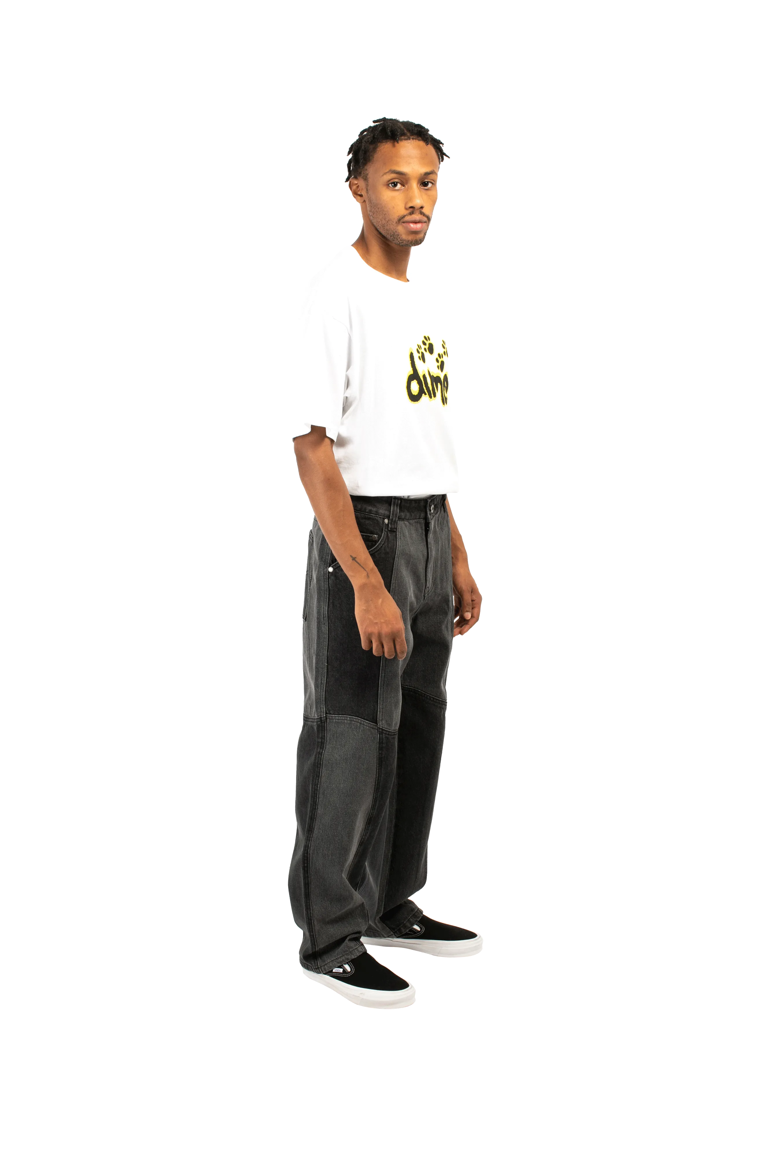 Blocked Relaxed Denim Pants