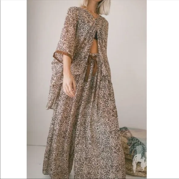BNWOT Free People Sleepin In Pant black combo XS